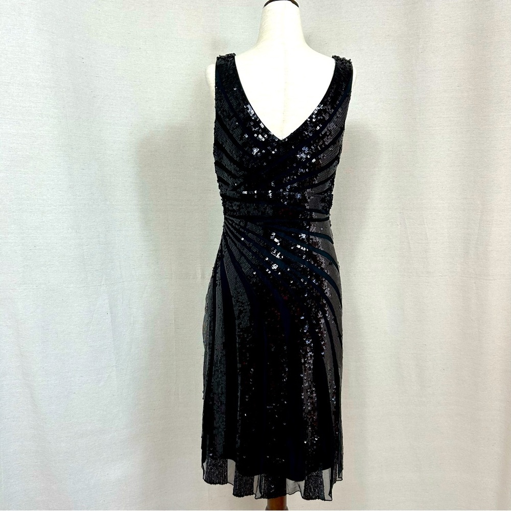 Black Js Collections Sequin Strip Mesh Dress - image 4